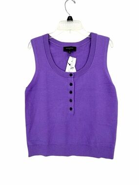 Banana Republic Purple Scoop Neck Button Knit NWT Tank
